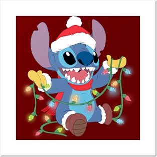 Stitch and Christmas light Posters and Art